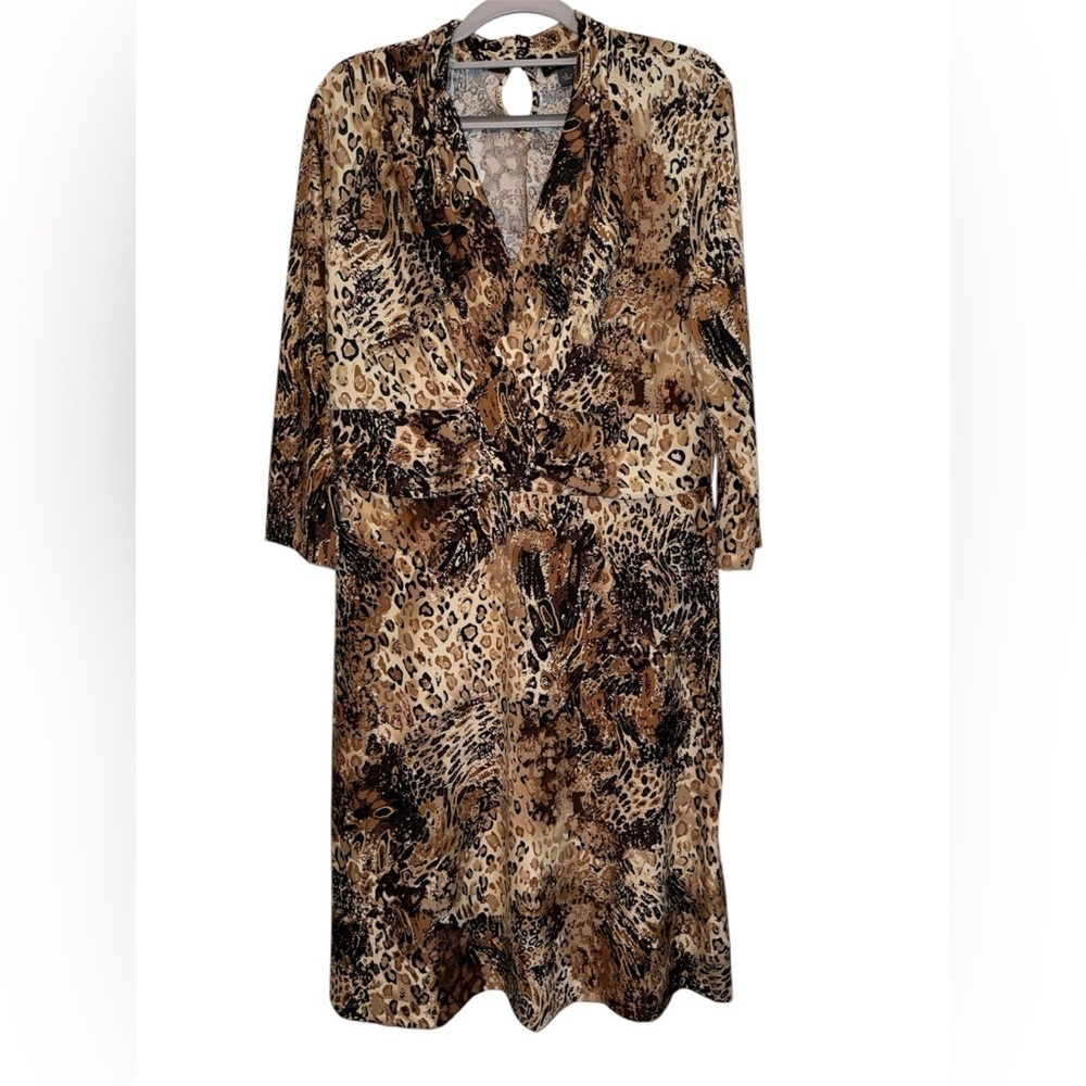 Voir Voir Brown and Black Patterned Dress